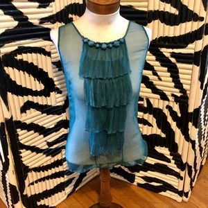 Anthropologie Willi Smith Sheer Top Silk Chiffon S